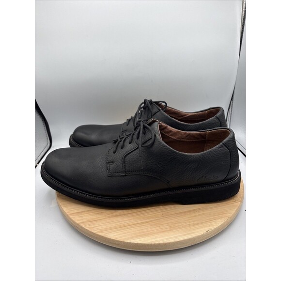 Clarks Oxford Shoes Mens 12 W Black Leather Waterproof Lace Up Casual 82465 main image 9